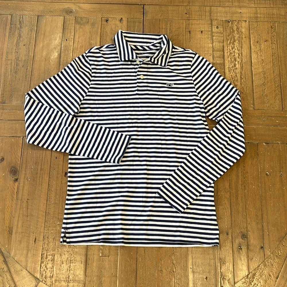 Vineyard vines navy striped long sleeve polo shirt